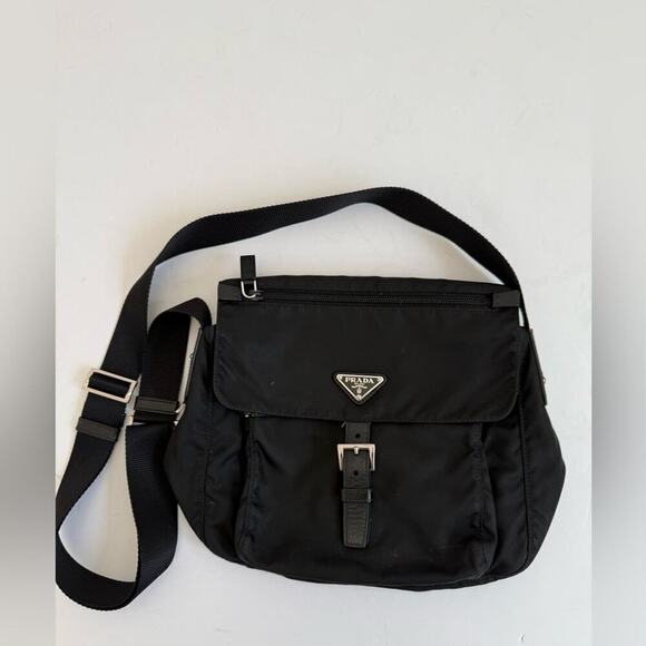 Prada Vela Sport Nylon Crossbody Shoulder Bag Black - Picture 2 of 8